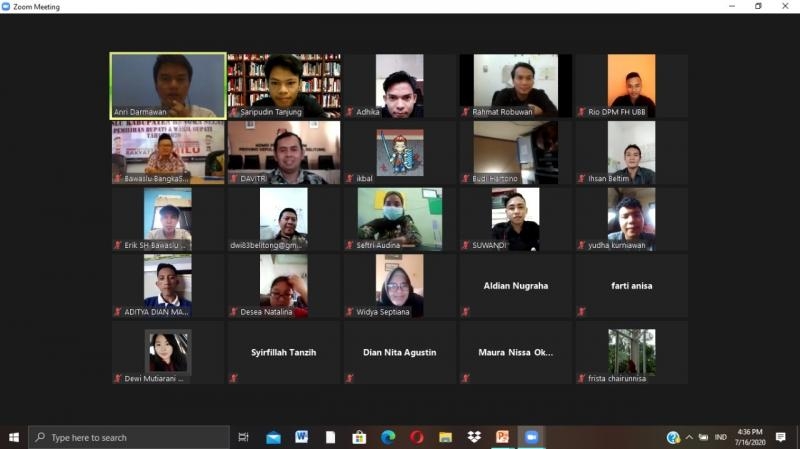 DPM FH UBB Kupas Strategi Pilkada Serentak di Masa Pandemi